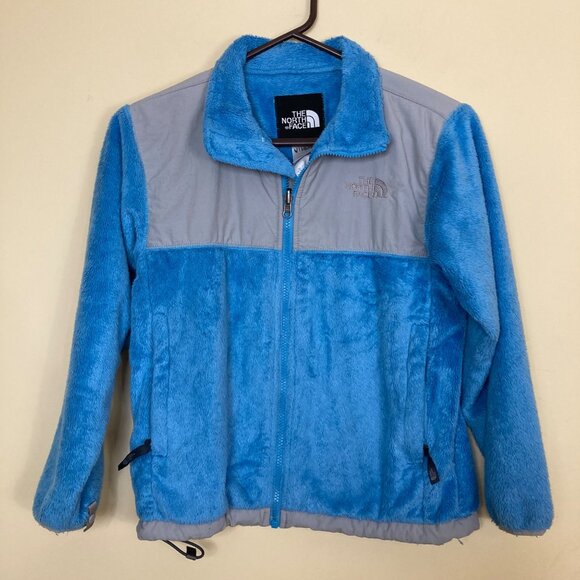 The North Face Fleece Jacket Unisex Youth Kids Medium Blue Gray Some Pilling - Picture 1 of 10